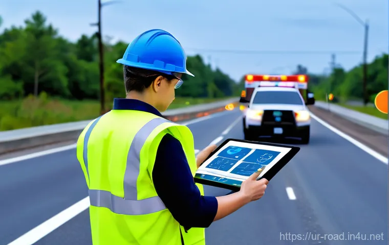 도로교통사 이직 시 유리한 조건 - **Prompt: Modern Traffic Accident Investigation with Digital Tools**
    "A highly detailed, realist...