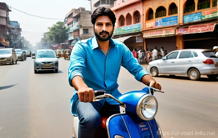 도로교통사 실습 과정의 실질적 중요성 - Image Prompt 1: Urban Driving with Patience and Caution**