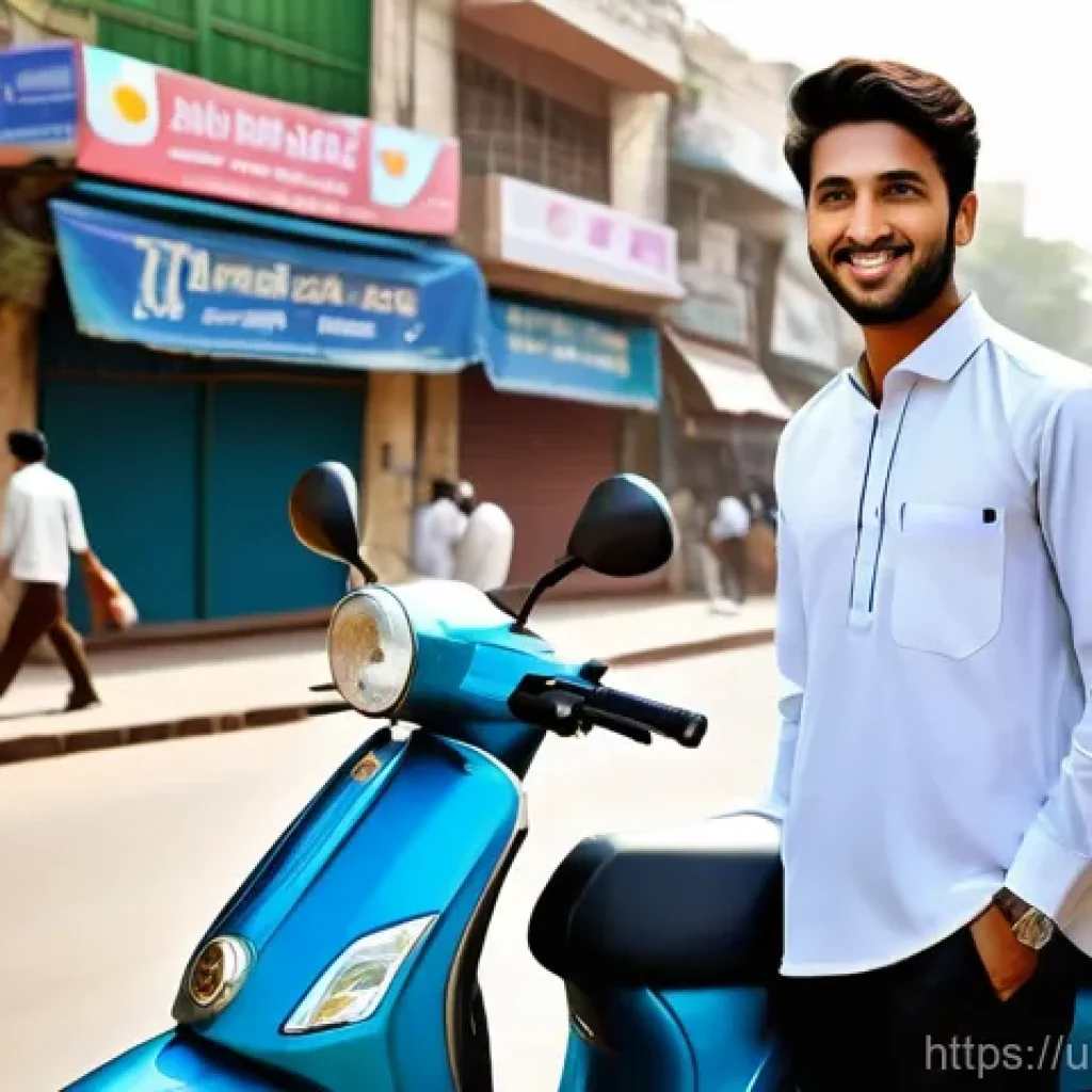도로교통사 자격증과 연관된 직종 탐색 - **Prompt:** A young, confident Pakistani man or woman, wearing a clean, modern food delivery uniform...