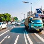 도로교통사 시험에서 자주 나오는 법규 - **Prompt:** A bustling street scene in a vibrant South Asian city during daytime. At a prominent int...