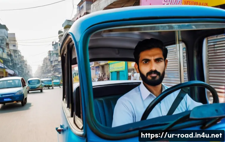 도로교통사 자격증 취득 후 경력 관리 - A professional Pakistani male driver in his 30s wearing a neatly pressed uniform and a seatbelt, con...