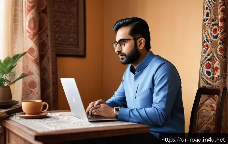 도로교통사 이직 시 자격증 활용 - A professional Pakistani man attending an online certification course from home, wearing business ca...